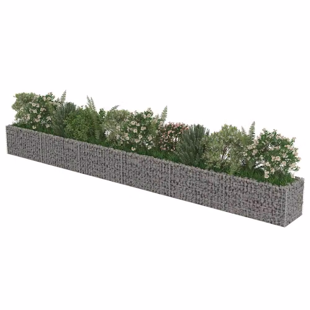 Berkfield Home Silver Galvanised Steel Gabion Raised Bed, W: 540 cm, D: 50 cm, H: 50 cm – 2