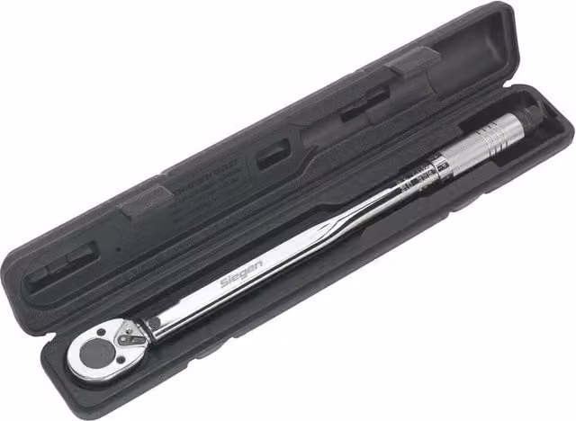 Loops 1/2 inch Square Drive Ratchet Torque Wrench in Silver and Multicolour Hardened Steel
