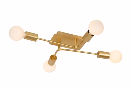 Lucide Lester Flush Ceiling Light in Matt Gold/Brass, 4 x E27 – 1