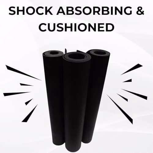 Ark Mat Smooth Rubber Flooring Matting, Black, W: 120 cm, D: 400 cm, H: 0.3 cm – 5
