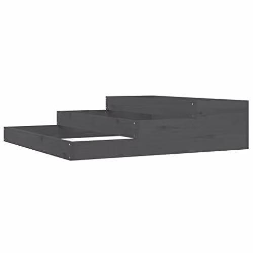 vidaXL Wooden Raised Bed Planter, Grey, W/D/H: 107 x 107 x 27 cm