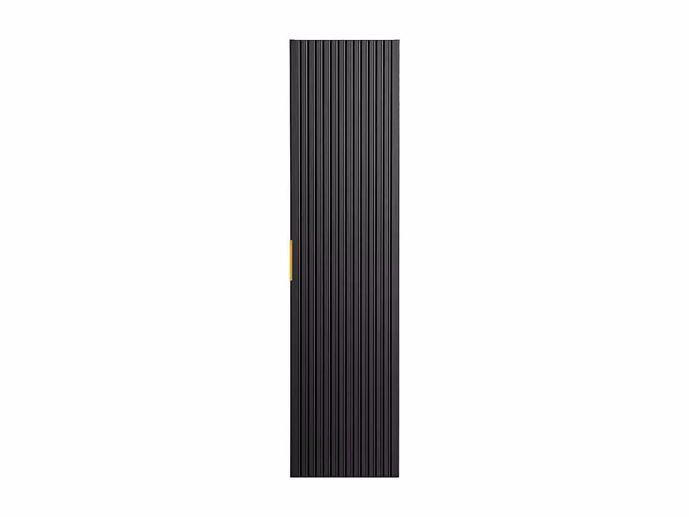 Vente-unique ZEVARA Ribbed Suspended Bathroom Column Unit in Black, Height: 140 cm – 2