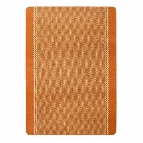 THE RUGS Machine Washable Modern Bordered Area Rug, Terracotta, W: 100 cm, D: 67 cm