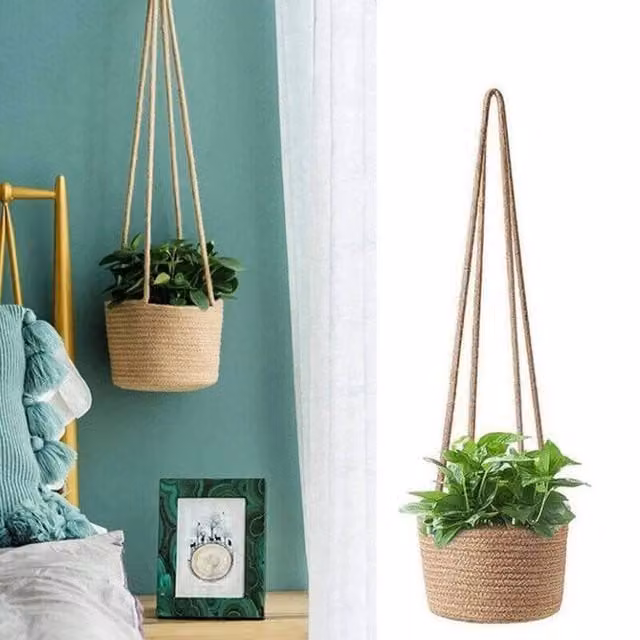 EONLION Brown Hanging Planter Basket for Ornamental Garden and Indoor Plants – 1