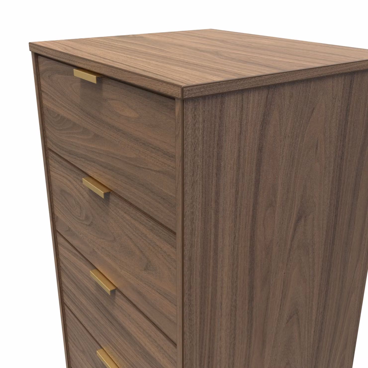 2 U Fuji 5 Drawer Tall Bedside Chest in Walnut – 3