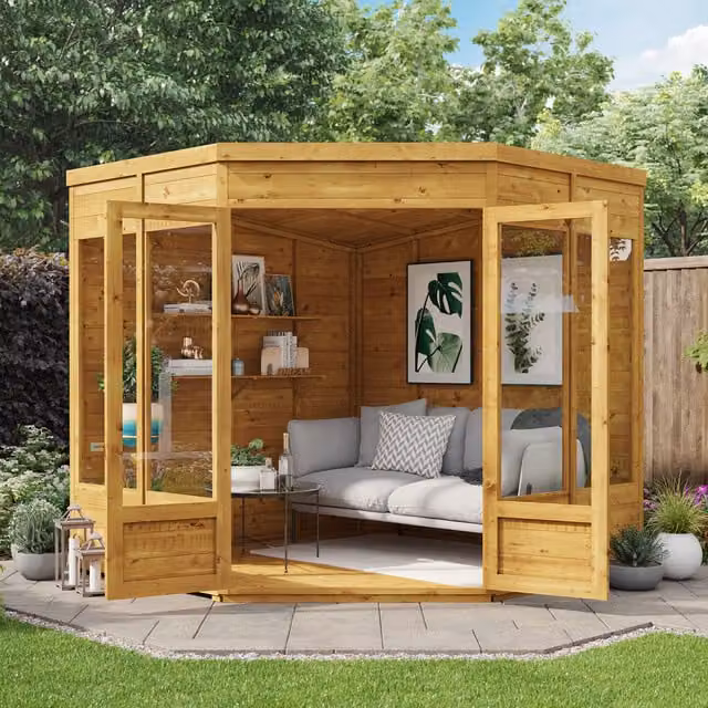 BillyOh Picton Corner Summerhouse in Brown with Window