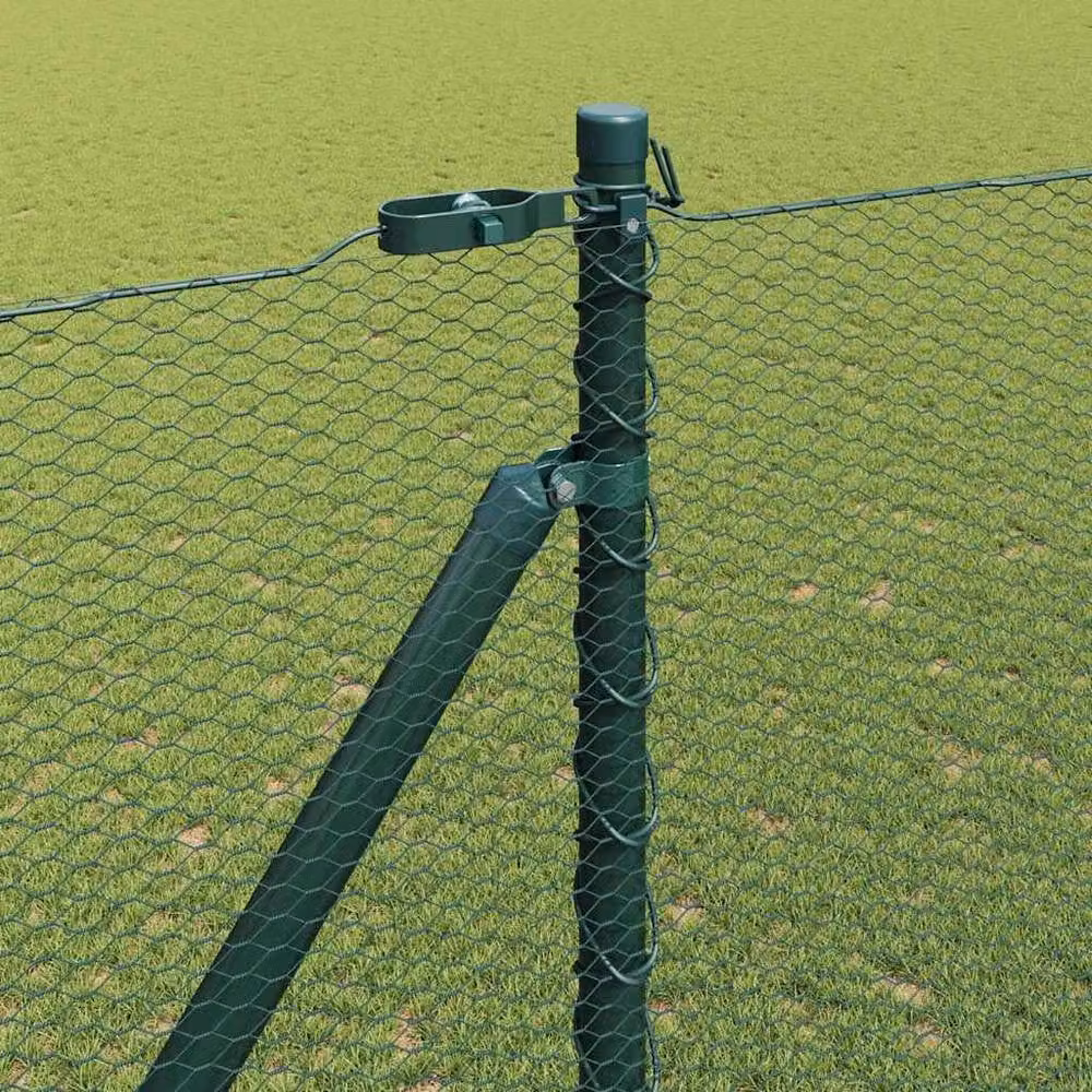 Berkfield Home Green Steel Hexagon Fence, W: 1.5 m, L: 10 m – 1