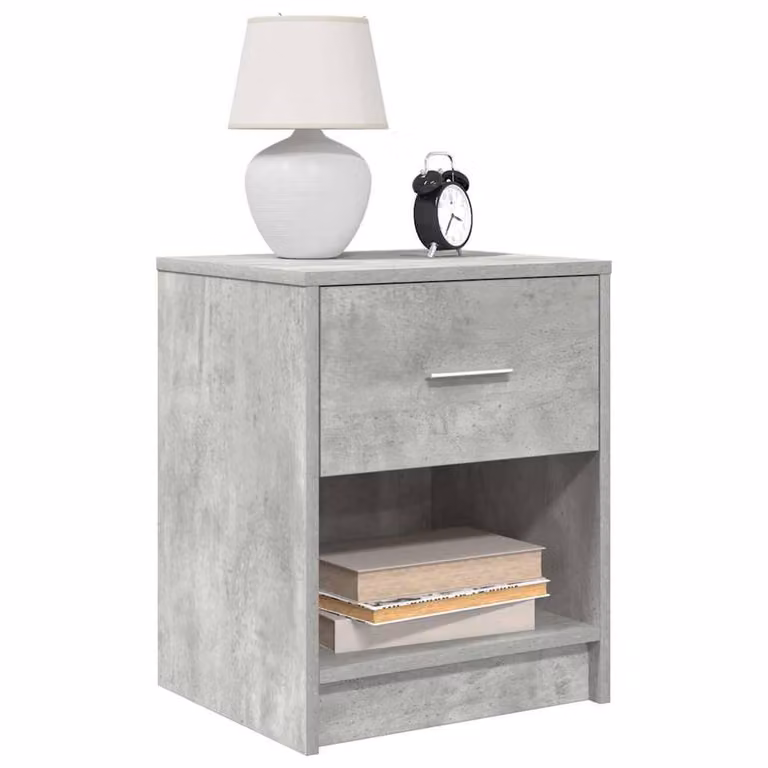 Berkfield Home Durable Bedside Cabinets, 2 Piece Set in Concrete Grey, W/D/H: 40 x 34 x 50 cm