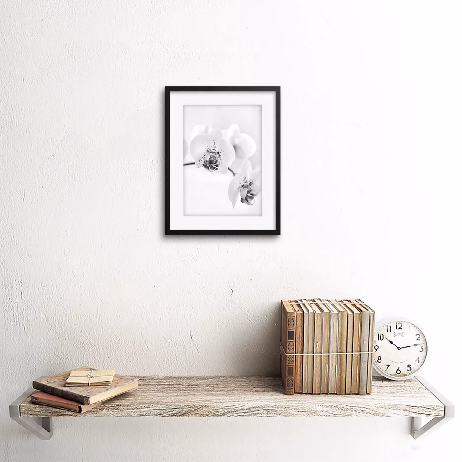 Artery8 Black and White Floral Nature Photograph Framed Wall Art Print, W: 17.78 cm, H: 22.86 cm – 2