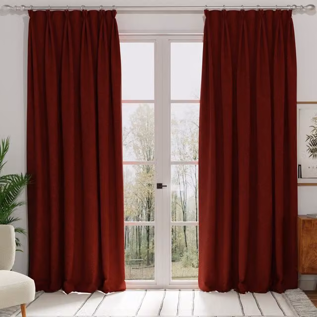 Terrys Classic Plain Red Blackout Fabric Panel Curtain