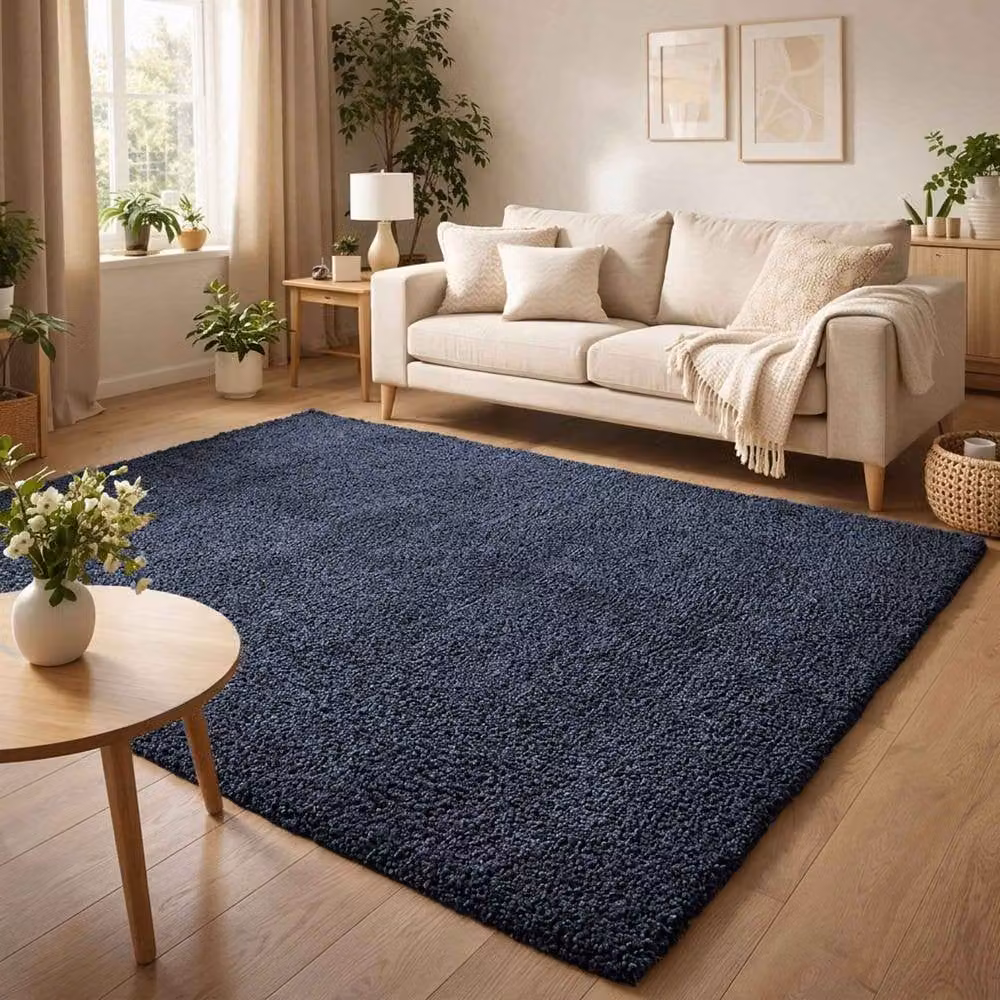 Desire Rugs Ainsley Modern Plain Shaggy Area Rug in Blue, W: 160 cm, D: 230 cm – 2