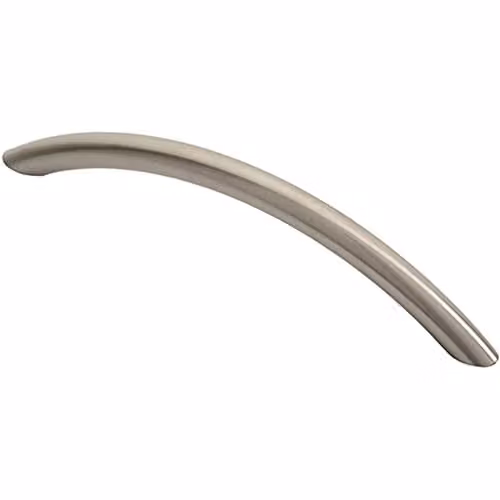 Loops Curved Bow Cabinet Pull Handle in Brushed Silver, 153 x 10 mm, 128 mm Fixing Centres