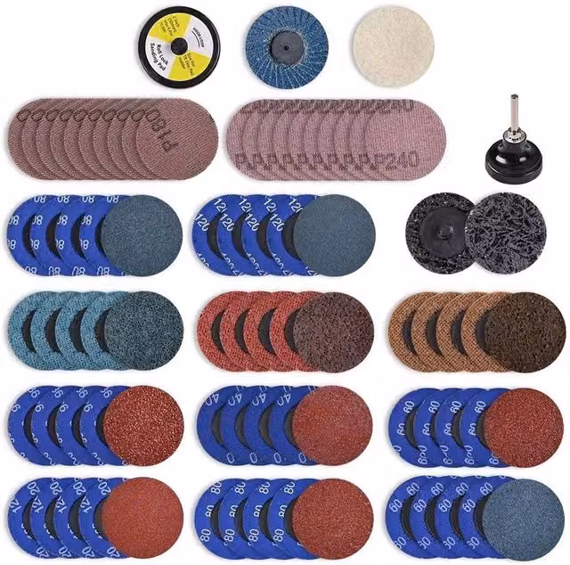 FLAVORA 81-Piece Multicolour R-Type Roloc Quick Change Abrasive Discs, 50 mm