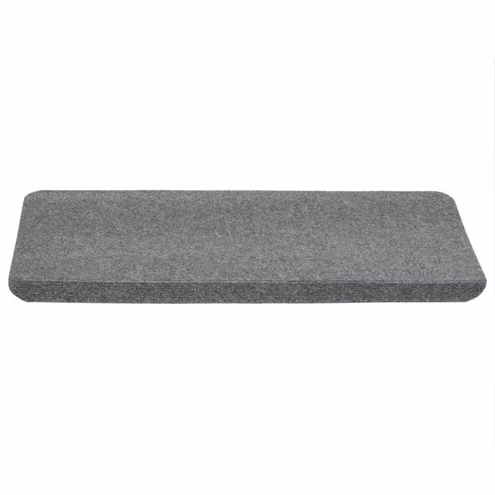 Berkfield Home Self-adhesive Stair Mats, 15 Pieces, Grey, W: 65 cm, D: 24.5 cm, H: 3.5 cm – 3