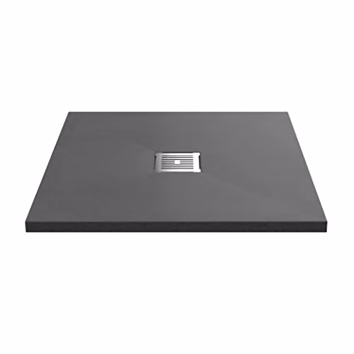 nuie NLT71006 Modern Slimline Square Bathroom Shower Tray, W/D: 800 x 800 mm, Slate Grey