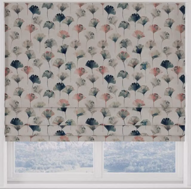Terrys Camarillo Made to Measure Blackout Roman Blind in Pink Multicolour Floral Nature Design
