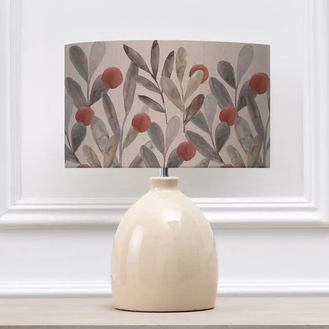 Voyage Maison Leura Ceramic Table Lamp with Katsura Eva Fabric Lampshade in Beige