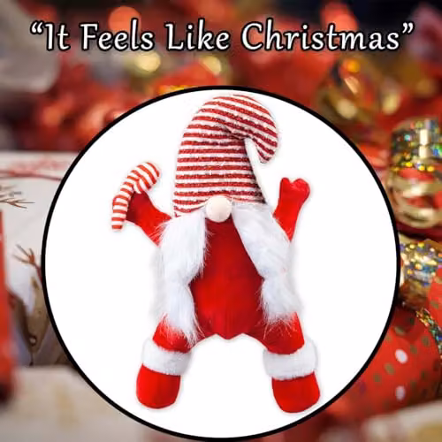 VFM e-Store Christmas Gonk Tabletop Decoration in Red and White, H 44 cm x W 34 cm – 6