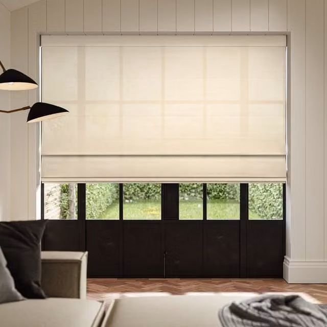 Ante Decor Karrika No Joins Sheer Made To Measure Roman Blind in Wheat Beige