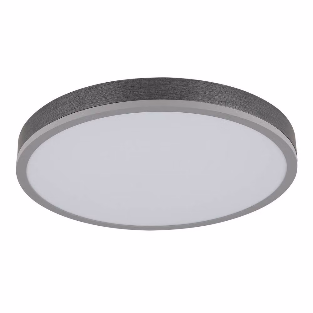 Netlighting Doro Round LED Flush Ceiling Light in Silver, 45 cm, Warm White 3000K – 2