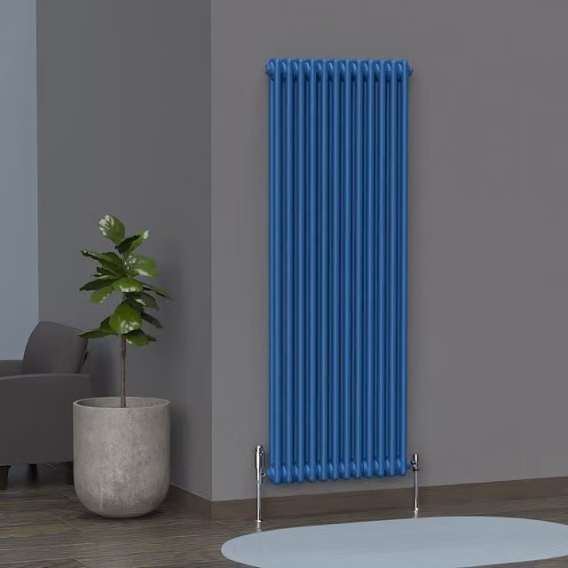 Lux Heat Vertical Coloured Column Radiator in Galaxy Blue, H 150 cm x W 56 cm