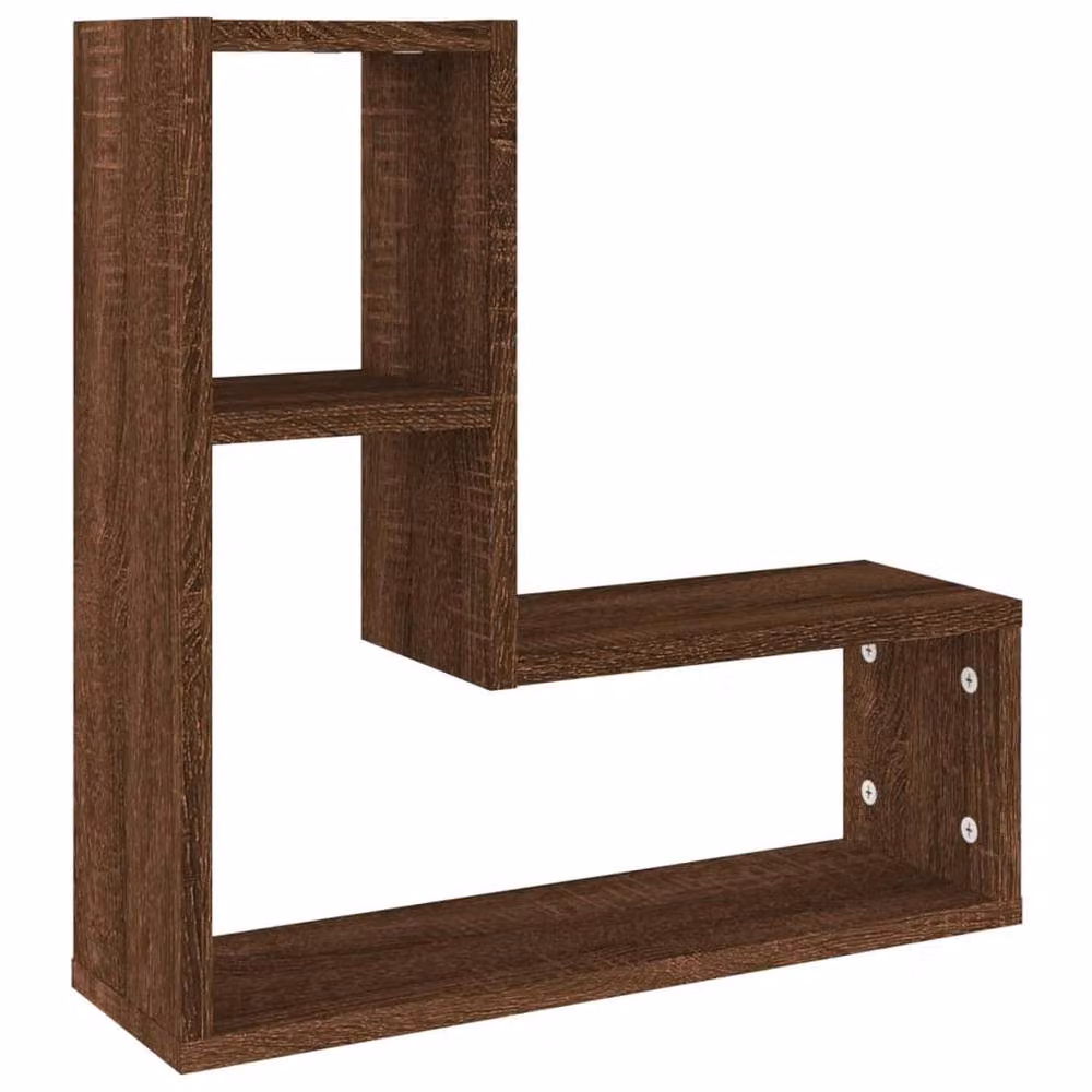 Berkfield Home Decorative Wall Mounted Shelves, 2 Pack, Brown Oak, W/D/H: 50 x 15 x 50 cm – 4