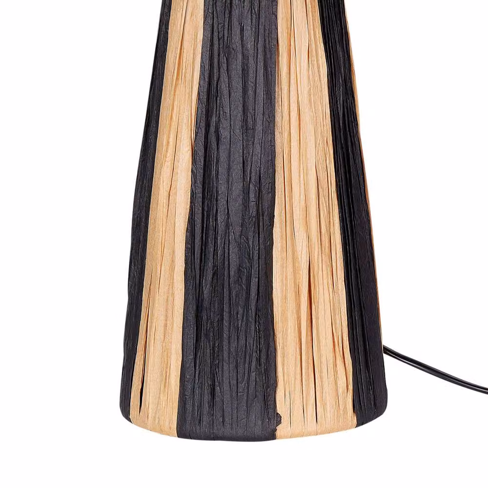 Wyld and Coco Natural and Matte Black Raffia Palm Table Lamp – 5