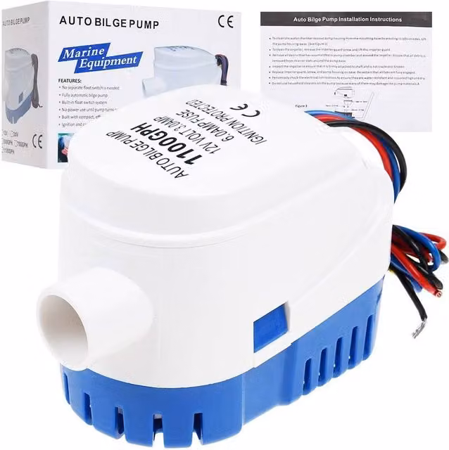 NESTLUNE Automatic Silent Submersible Bilge Water Pump in White
