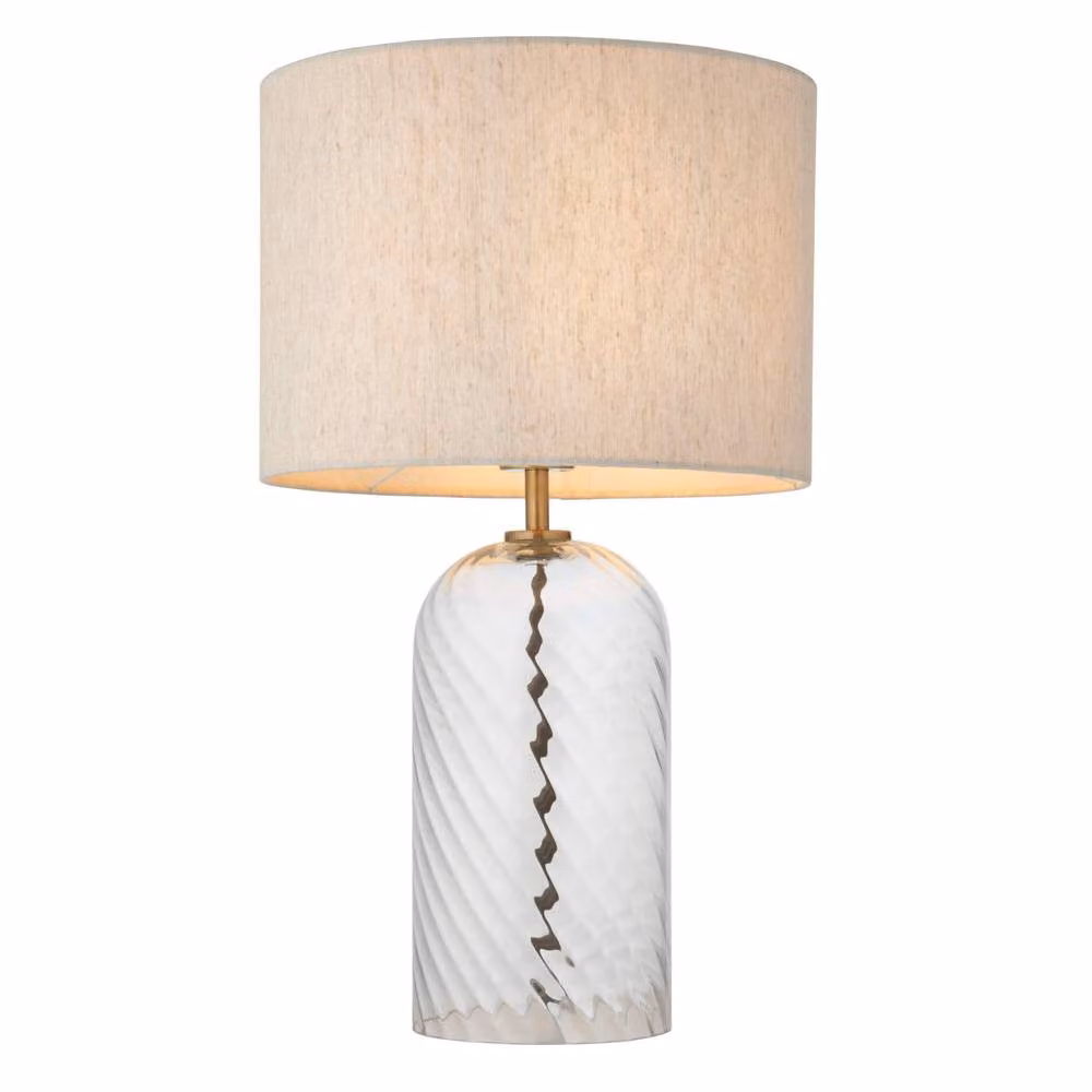 Pagazzi Robyn Glass Table Lamp in Beige and Gold/Brass – 2