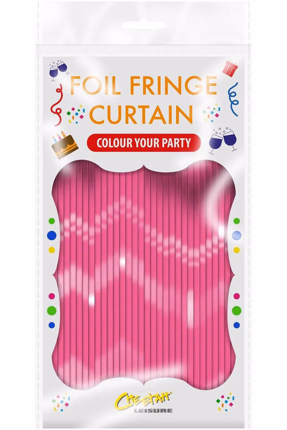 Netagon Shimmer Tinsel Curtain, Pink, W: 100 cm, H: 250 cm – 4