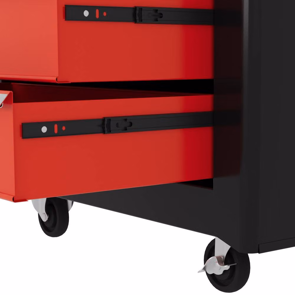 STILVORA Red Steel Tool Chest with 5 Drawers and Wheels – 9