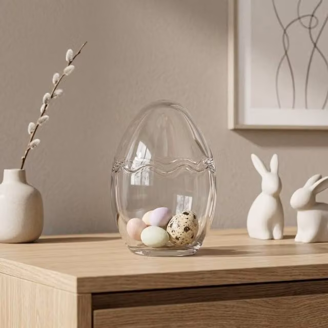 Garden Greatness Springtime Easter Egg Glass Jar in Transparent
