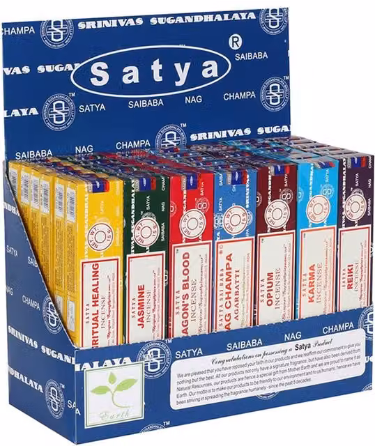 Satya Incense Sticks Display Starter Pack 1 in Blue and Multicolour