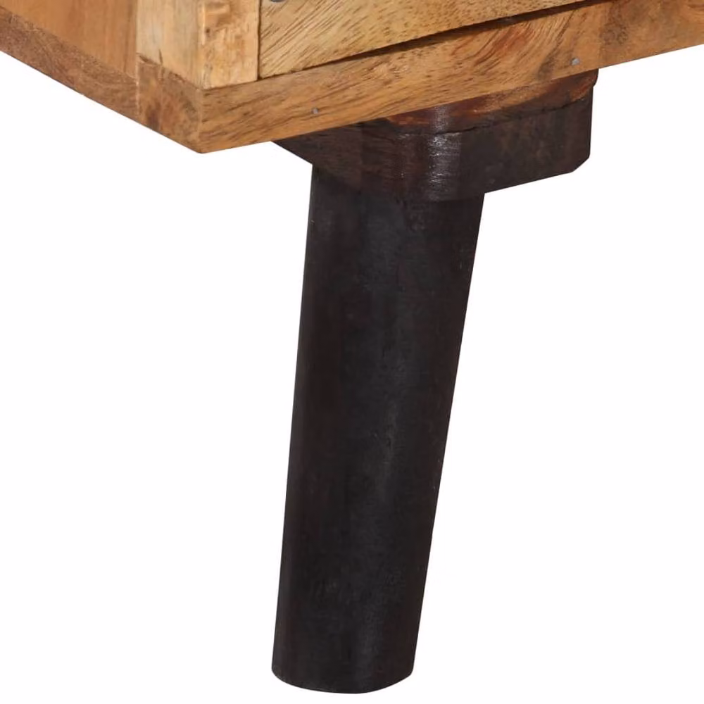Berkfield Home TV Cabinet in Brown Solid Acacia Wood W/D/H: 145 x 35 x 35 cm – 5