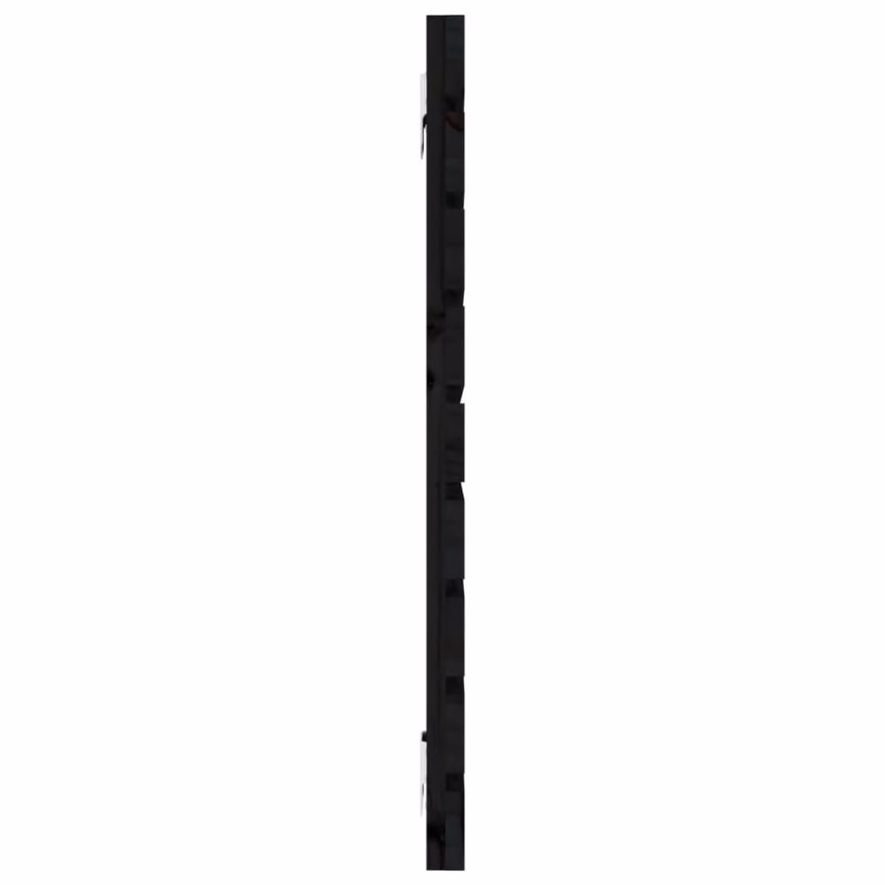 Berkfield Home Black Solid Wood Pine Wall Headboard W: 146 cm, D: 3 cm, H: 63 cm – 4
