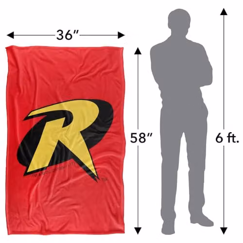 Warner Bros. Batman Robin Logo Super Soft Fleece Throw Blanket, Multicolour – 4