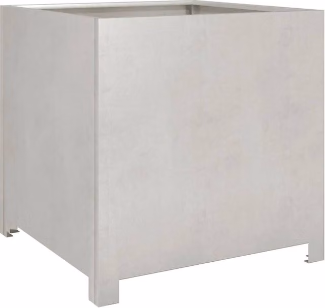 Berkfield Home Silver Stainless Steel Garden Planter Tub W/D/H: 50 x 50 x 50 cm – 1