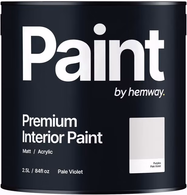 Hemway Matt Acrylic Dispersion Interior Paint in Purple, 2.5 l