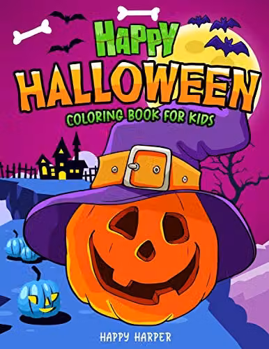 Happy Harper Halloween Colouring Book for Children, Multicolour