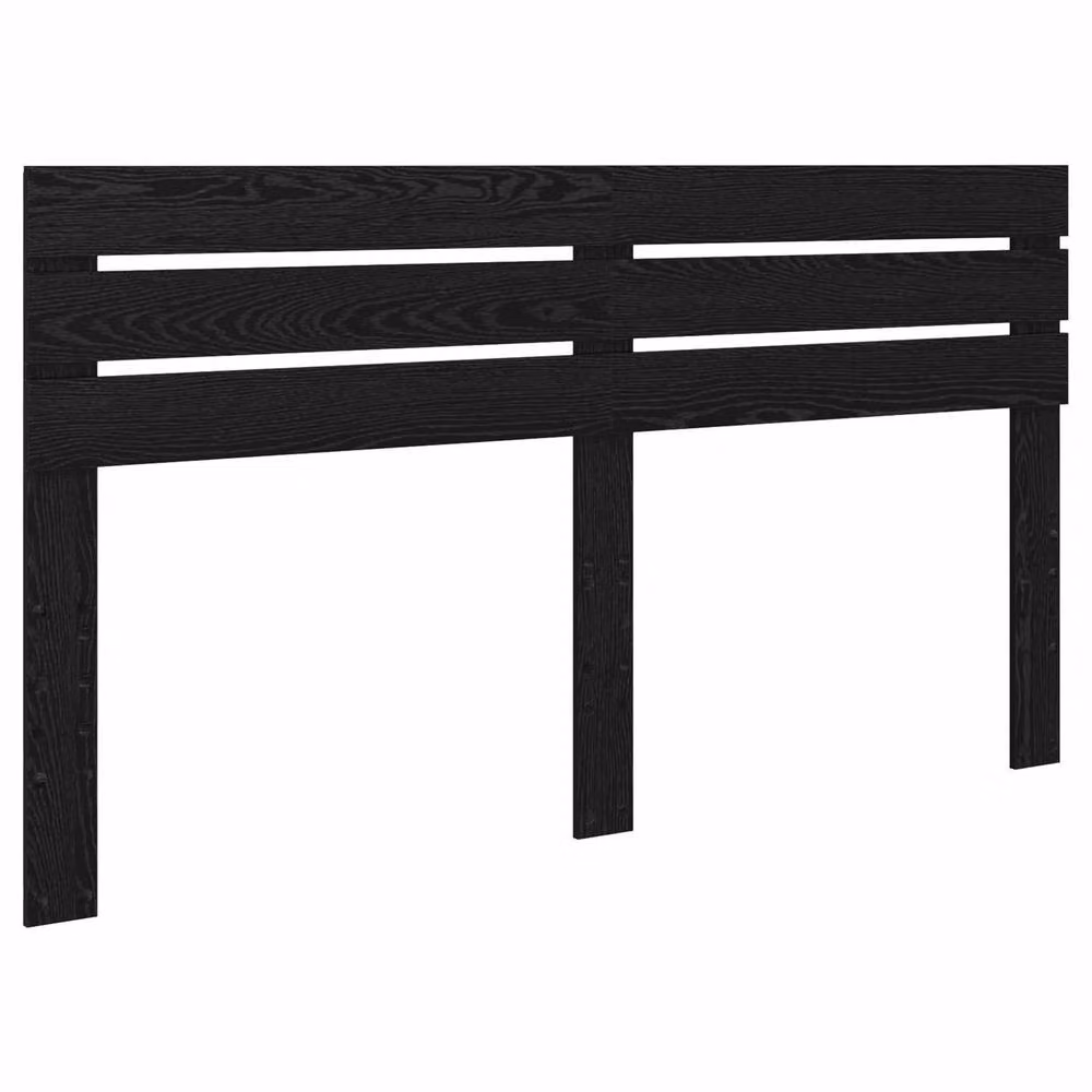 Berkfield Home Modern Bed Frame with Headboard in Black Solid Pine Wood 200 x 200 cm – 3