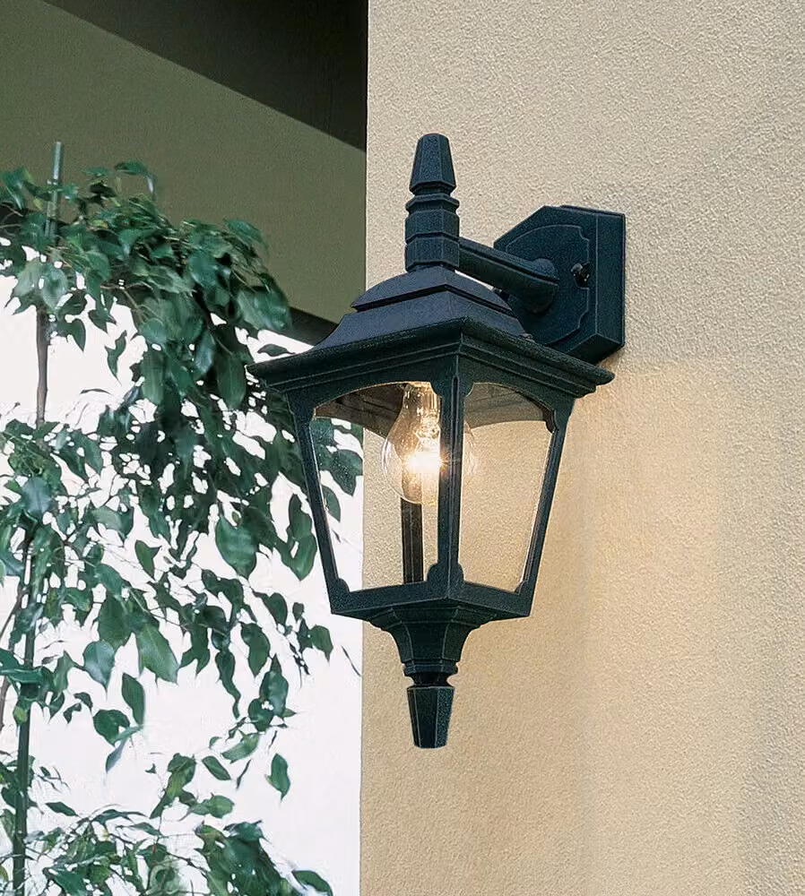 Loops Black IP44 Outdoor LED Wall Sconce with E27 Bulb Holder – 2