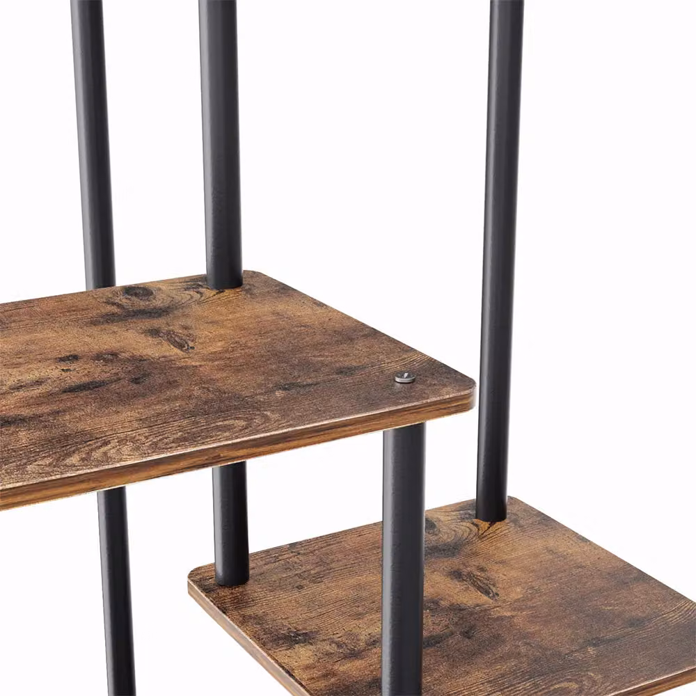 Living and Home 5-Tier Minimalist Corner Plant Stand in Brown MDF – 5