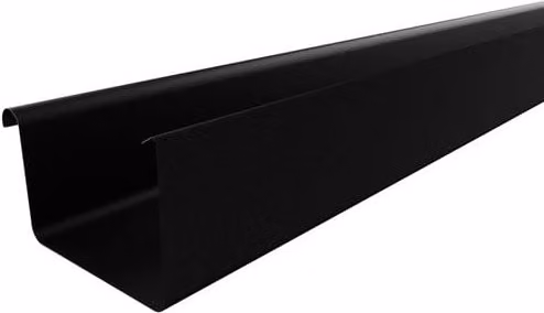 Galeco Square Galvanised Steel Gutter, Black, Length: 3 m, Width: 125 mm