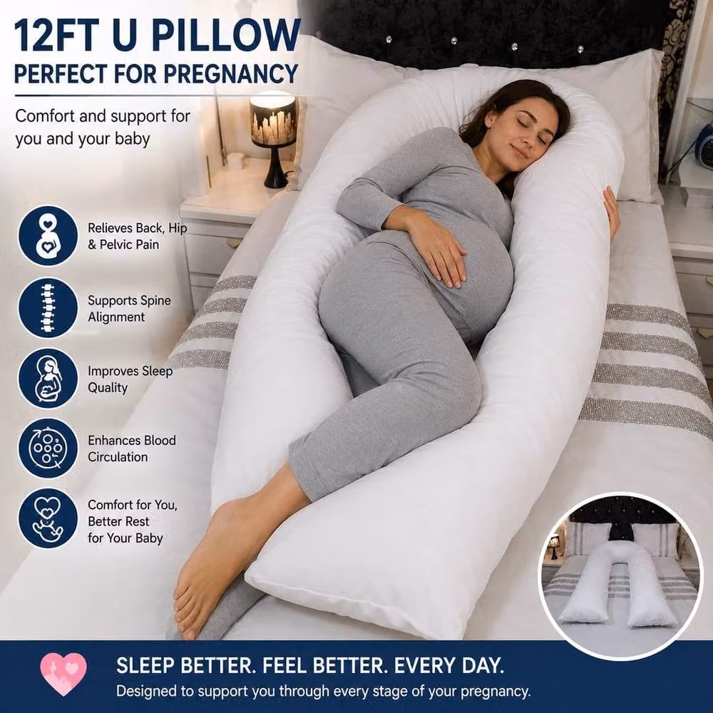 VOGREX Full Body Pregnancy Support Pillow in White – 3