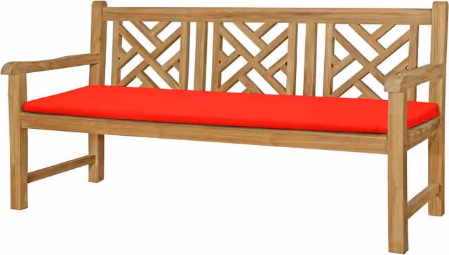 Gardenista Red 4-Seater Rectangular Garden Bench Cushion with Water-Repellent Polyester Fabric