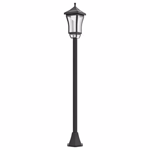 Outsunny Solar LED Garden Lamp Post Light, Cool White, Black, IP44 Waterproof, Height: 127 cm – 1