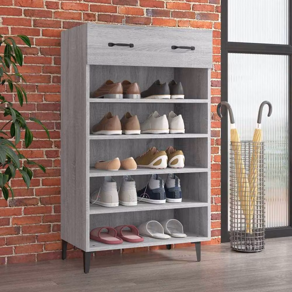 Berkfield Home Grey Sonoma Shoe Cabinet with Doors and Drawers, W/D/H: 60 x 35 x 105 cm – 2