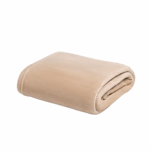 OHS Fluffy Fleece Throw Blanket in Beige, W/D/H: 150 x 200 cm – 1