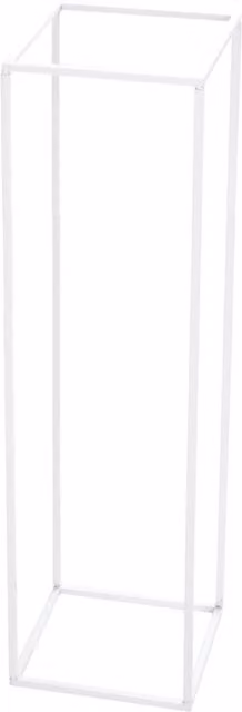 Livingandhome White Geometric Metal Wedding Flower Stand Centrepiece, Height: 30 cm