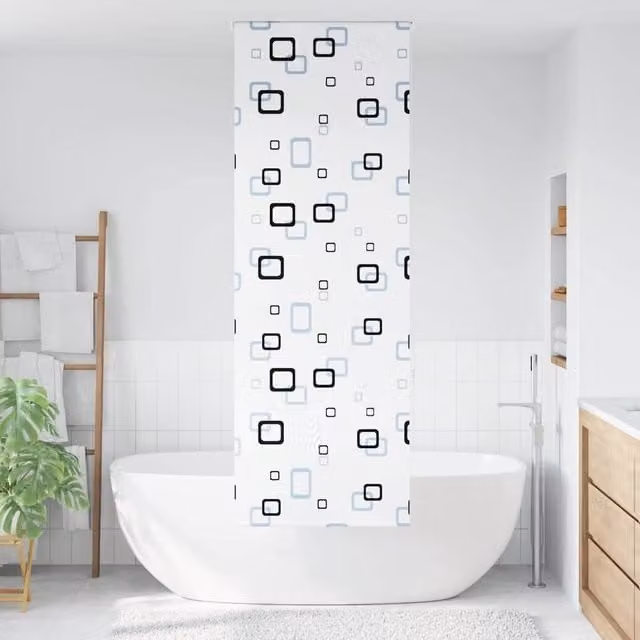 Berkfield Home White Opaque Shower Roller Blind, W: 60 cm, H: 240 cm